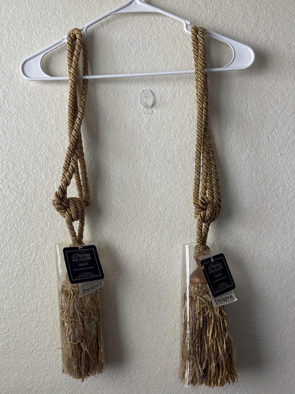 jcpenney Gold-Tone Braided Tassel Curtain Tiebacks - Pair